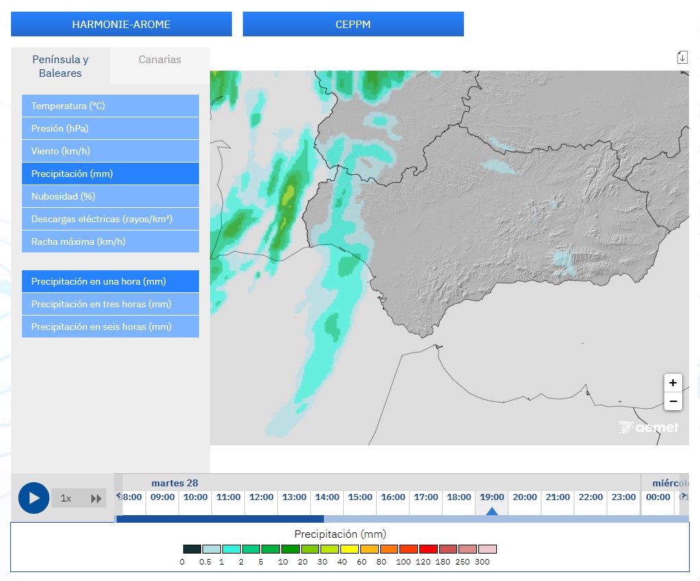 🌧️🌧️ Avanzada la tarde, llegarán las lluvias. Lo que no está claro es cuánto caerá entre hoy y mañana, hay discrepancias entre los modelos. Sí parece claro que, por desgracia, las lluvias estarían menos repartidas, siendo más abundantes hacia el norte y oeste de la provincia.