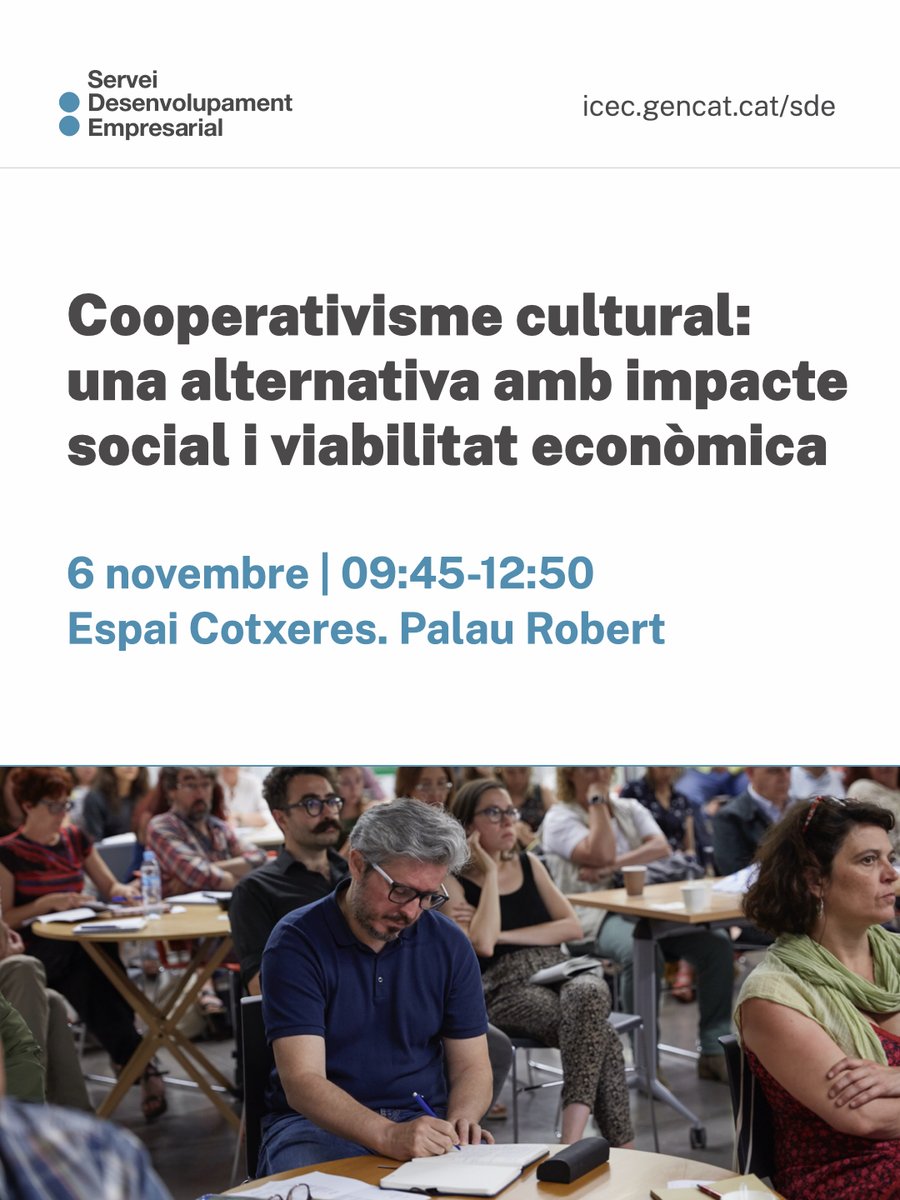 sdeicec's tweet image. Per què cada vegada parlem més de cooperativisme dins del sector cultural❓ Què aporta aquest model socioempresarial respecte altres models❓

☝️Trobaràs la resposta a aquestes preguntes i a moltes més a la jornada del proper 6 de novembre.

Inscriu-t&apos;hi📲 sde.cultura.gencat.cat/els-cursos/coo…