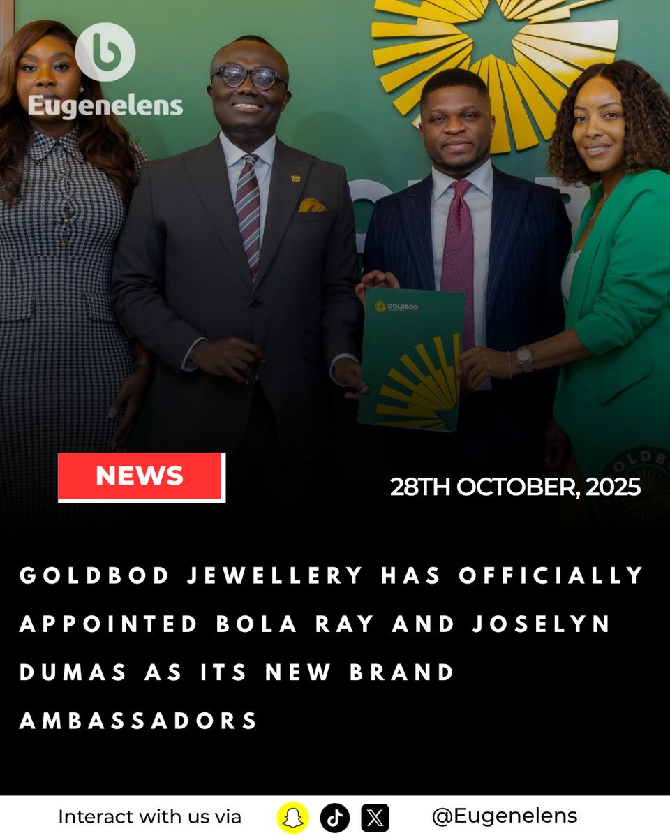 EUGENESLENS's tweet photo. Goldbod Jewellery names Bola Ray and Joselyn Dumas as its official Brand Ambassadors. 💎

#GoldbodJewellery #BolaRay #JoselynDumas #EugeneLens https://t.co/xRJH7AU4Nm