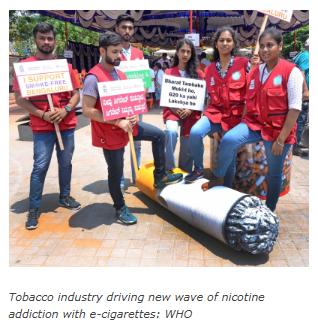 TheGGTC's tweet image. Promoted as “safer alternatives,” #ecigarettes are being used by the #TobaccoIndustry to hook new users — but the #WHO continues to raise the alarm.

#ExposeTobacco #BigTobaccoTactics #PublicHealthFirst

Read more: bhaskarlive.in/tobacco-indust…