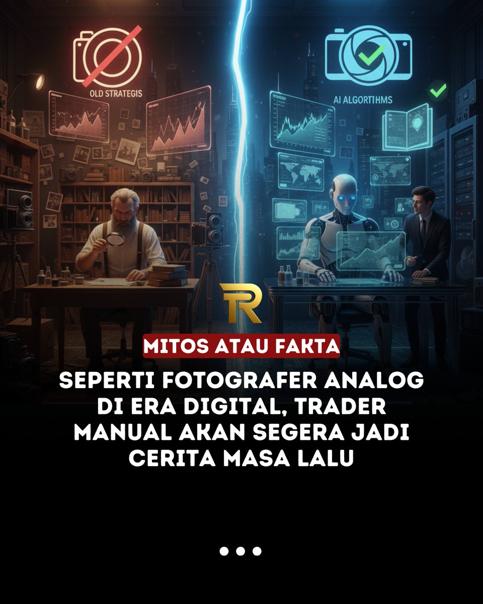 RevolusiTrading's tweet image. Trader manual akan bernasib sama seperti fotografer analog di era digital.
AI bukan masa depan — AI adalah standar baru trading hari ini.
#AICoinPro #TradingAI #KeepBit #FintechEvolution