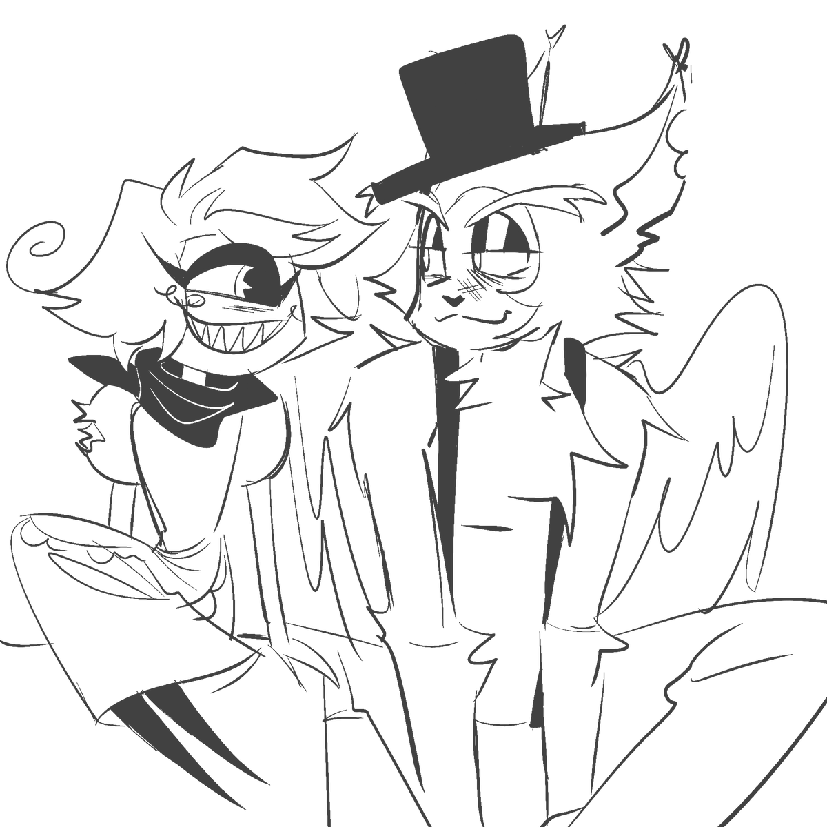 ann0v3r's tweet photo. theyre unstoppable #HazbinHotelNiffty #HazbinHotelHusk #HazbinHotel https://t.co/sOt8vhEMkG