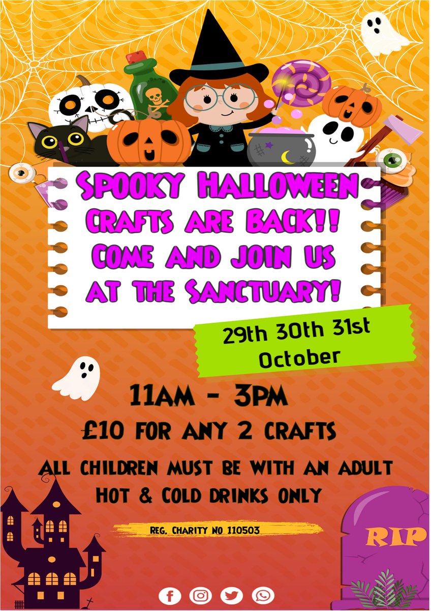 🌟THIS WEEK - WED/THURS/FRI!🌟
🧙‍♀️Spooky Halloween Crafts back by popular demand👻29-31 Oct, 11am-3pm, only £10 for 2 crafts, no need to book. Perfect for little monsters!🎃@whatsoninRammy <a href="/thisisrammy/">This is Rammy</a> <a href="/thebestofbury/">thebestofbury</a> <a href="/RossFreePress/">RossendaleFreePress</a> <a href="/BleakholtF/">Bleakholt sanctuary farm and small animals.</a> <a href="/yourlocalbury/">yourlocalbury</a> #Halloween <a href="/BuryTimes/">Bury Times</a>