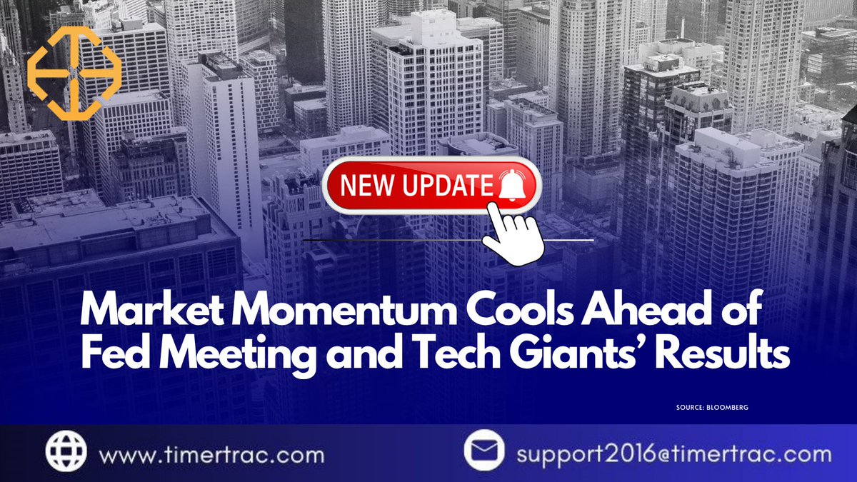 TimerTrac's tweet image. Stocks cool off record highs as traders await Big Tech earnings &amp;amp; the Fed’s decision.

🇪🇺 Europe’s Stoxx 600 dips,
🇺🇸 US futures steady amid US-China trade optimism.

Stay on track with @TimerTrac 
 
#TimerTrac #Markets #Stocks #Investing #BigTech #Fed #Finance #Economy #Trading