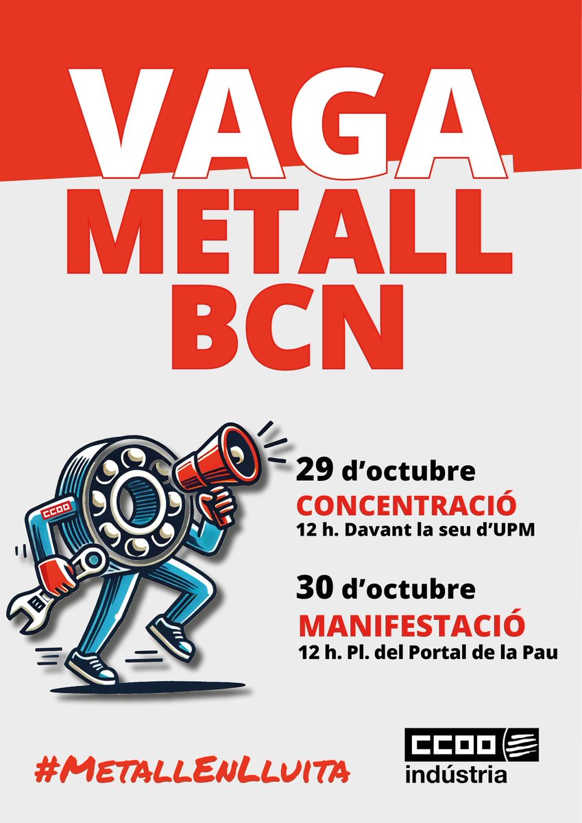 ccoocatalunya's tweet photo. La patronal no negocia: vaga i conflicte! #MetallEnLluita https://t.co/ZwR6dhZIM5