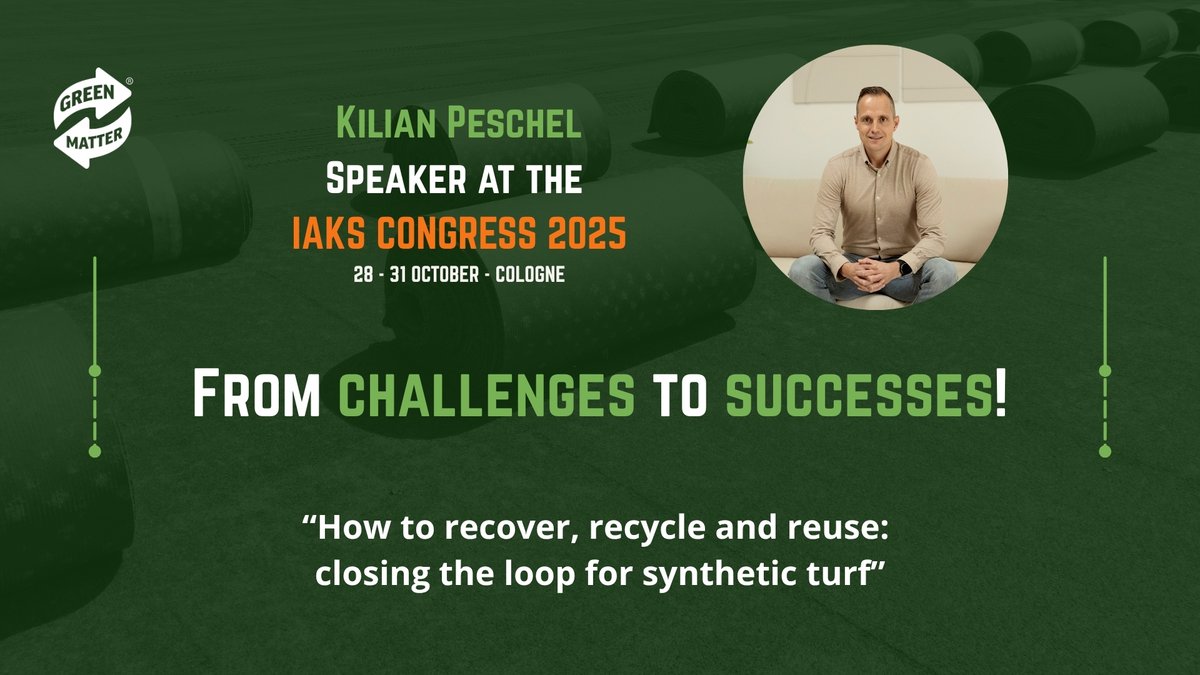 𝐅𝐫𝐨𝐦 𝐜𝐡𝐚𝐥𝐥𝐞𝐧𝐠𝐞𝐬 𝐭𝐨 𝐬𝐮𝐜𝐜𝐞𝐬𝐬𝐞𝐬!

Kilian Peschel (our Sales Manager) speaks at #IAKS2025 in Cologne about closing the loop for synthetic turf.

🗓 30 Oct | 11:30–13:00

More info: fsb-cologne.com/events/confere…