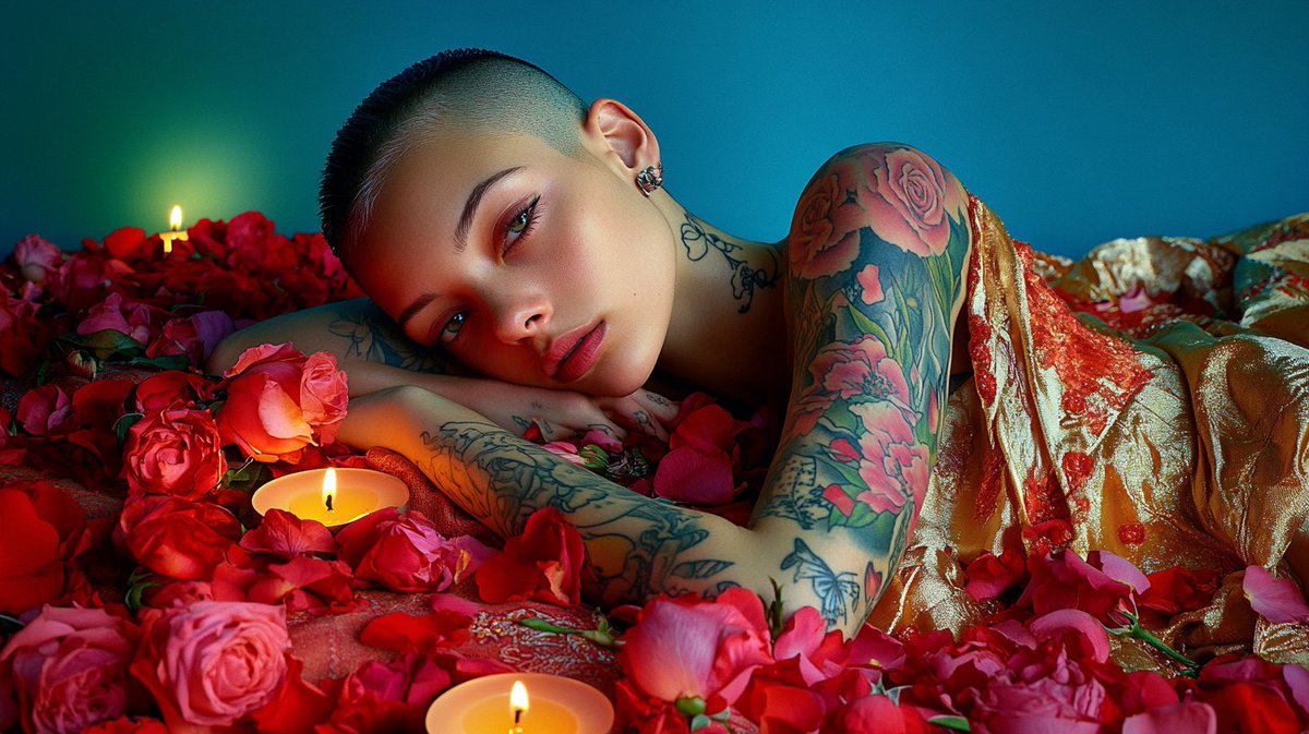 abuzaki1978's tweet image. QT Beauty &amp;amp; Flowers 🌹
Tattooed tales whispered between the flames.