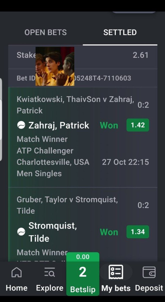 blunttips's tweet photo. Congratulations everyone 🎉🎉🏆🏆
Tennis 2 odds boom on @bet9jaofficial ✅💸
Congrats if you got on this 🤝
#Bet9jaCode
#Bet9jaCode
#emeka #blackqueens #bolu #opay https://t.co/BOvlBTb1Jl