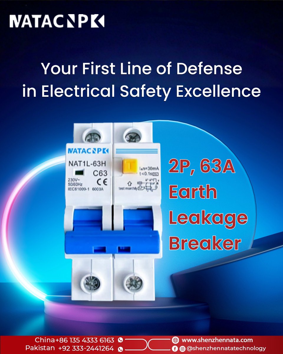 ShenzhenNata's tweet image. 𝐒𝐭𝐚𝐲 𝐒𝐚𝐟𝐞 𝐰𝐢𝐭𝐡 𝐒𝐡𝐞𝐧𝐳𝐡𝐞𝐧 𝐍𝐚𝐭𝐚 𝐓𝐞𝐜𝐡𝐧𝐨𝐥𝐨𝐠𝐲.⚡

Our 2P, 63A Earth Leakage Breaker is your first line of defense in electrical safety.
🌐 Shenzhennata.com
.
.
#ShenzhenNataTechnology #ElectricalSafety #CircuitProtection #EarthLeakageBreaker