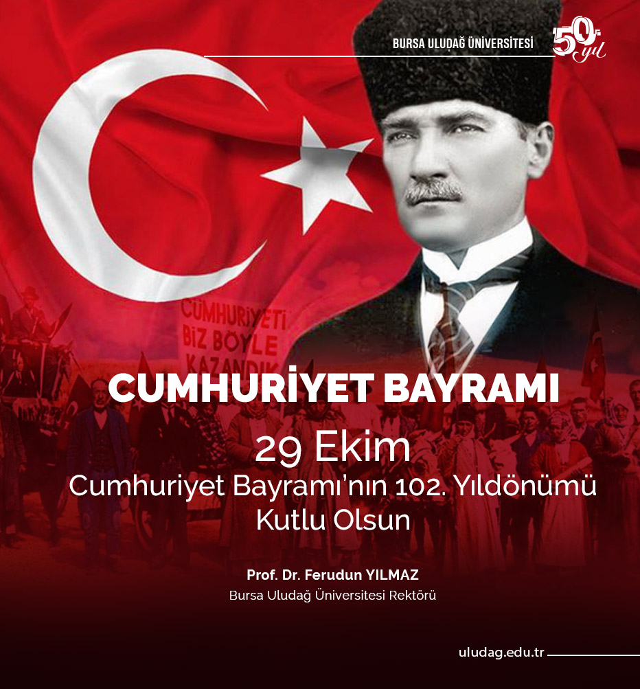 Cumhuriyetimizin 102. yıldönümünde başta ülkemizin kurucusu Gazi Mustafa Kemal Atatürk ve bu vatan için canlarını feda eden ecdadımızı minnetle anıyoruz.

Cumhuriyet Bayramımız kutlu olsun...