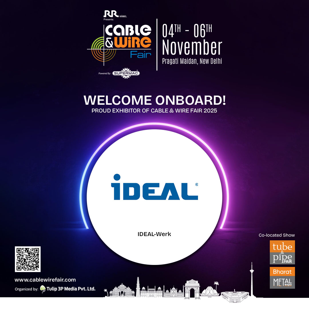 cablewirefair's tweet image. We are Honored to Welcome, IDEAL-Werk at @CableWireFair 𝟐𝟎𝟐𝟓.

📅4-6 Nov 2025 | Pragati Maidan, New Delhi
🔗Visitor Registration: cablewirefair.com/visitor-regist…

#CableWireFair #CWF2025 #WireExpo #CableExpo #WireExhibition #WireIndustry #CableIndustry #CWF #IDEALWerk