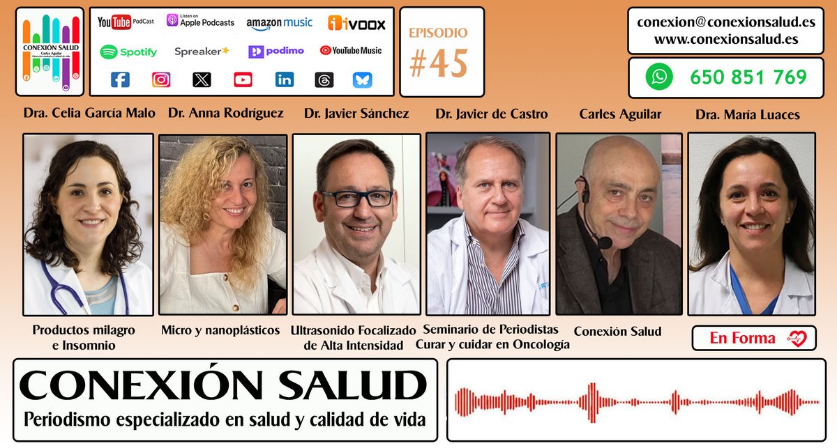 ✅NUEVO PROGRAMA 
Episodio #45 - CONEXIÓN SALUD
 👉 👉 youtu.be/Fs_CRmfce7Y 👈 👈 

▶️ YOUTUBE PODCAST: bit.ly/3NjfWeK
▶️ APPLE PODCAST: bit.ly/3TXmmE8
▶️ AMAZON MUSIC: bit.ly/3BDCF2M

#ConexiónSalud
#Salud
#CarlesAguilar
conexionsalud.es