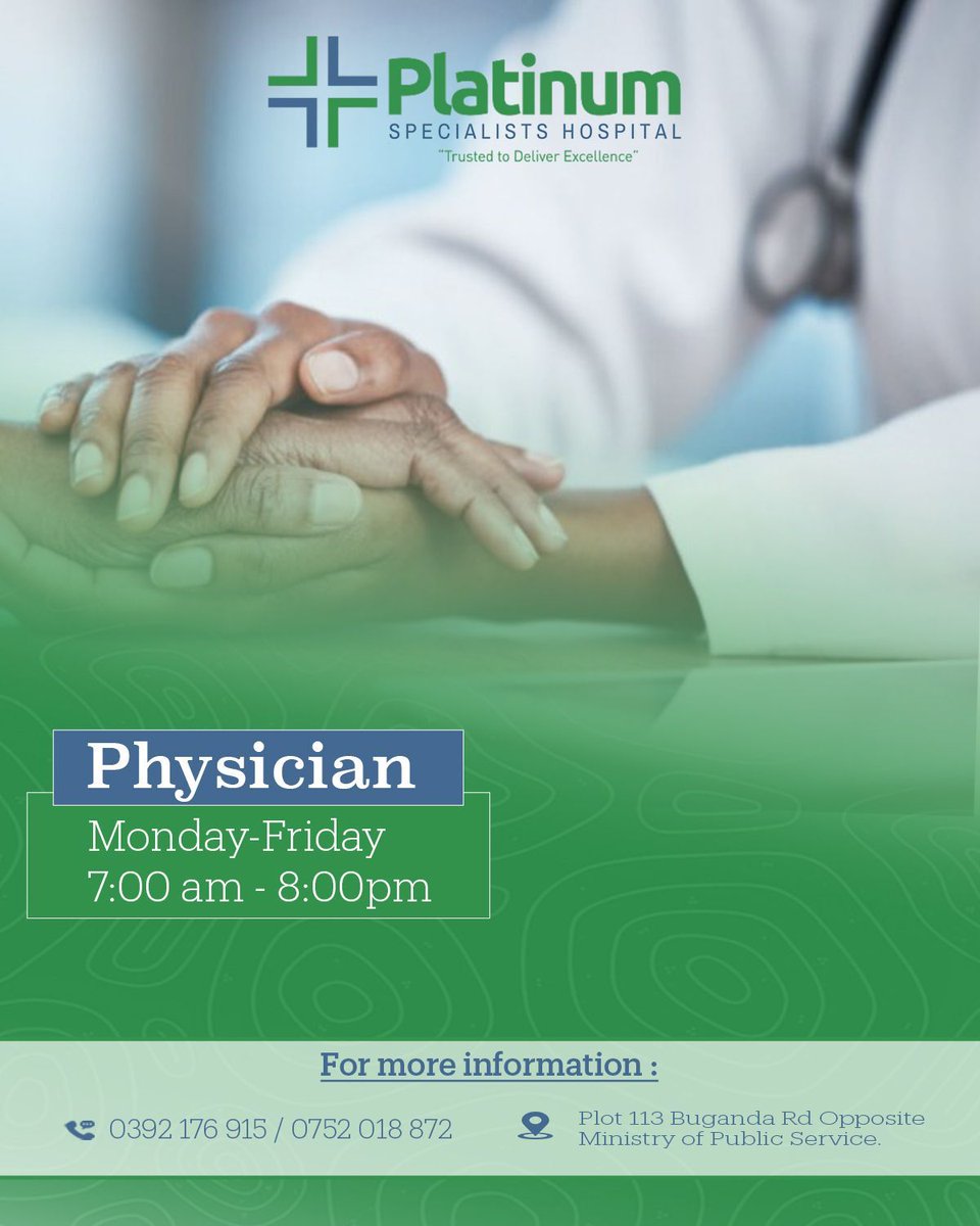 Visit us at Plot 113 Along Buganda Road or call 
039 2176915 / +256 752 018872 for appointments.