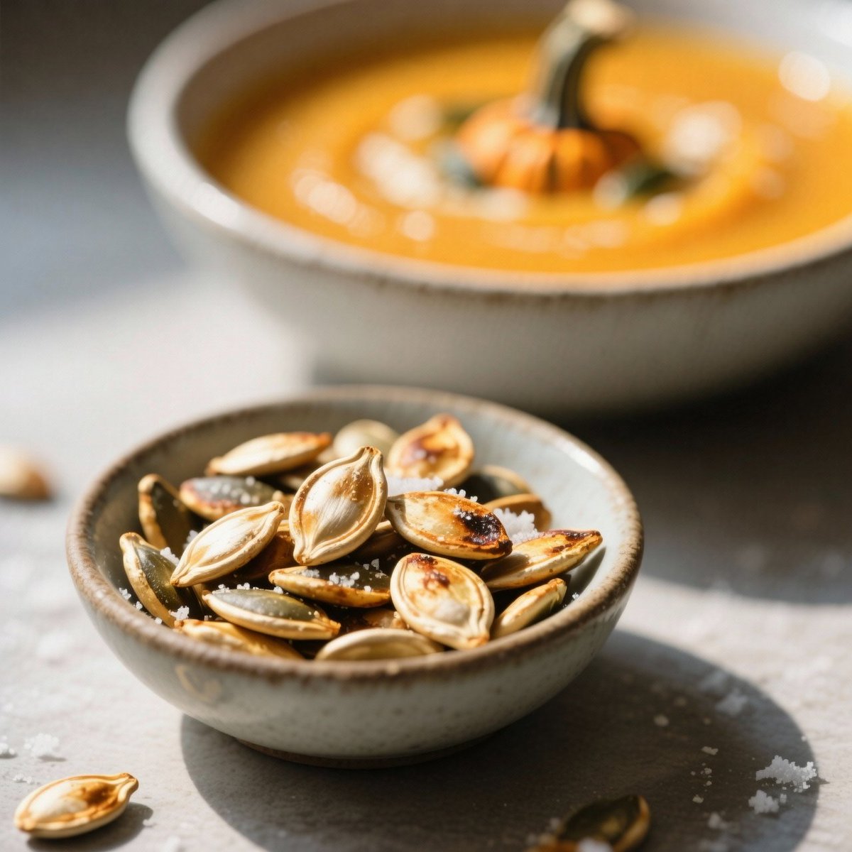 LebenszeitPro's tweet photo. Halloween-Kürbis mal gesund! Röste die Kürbiskerne mit etwas Salz und Gewürzen – sie enthalten Zink, Magnesium und gesunde Fette. 🎃 Aus dem Fruchtfleisch wird eine cremige Suppe. So wird aus Halloween-Deko ein Superfood für deine Gesundheit! https://t.co/POywXBbMMA