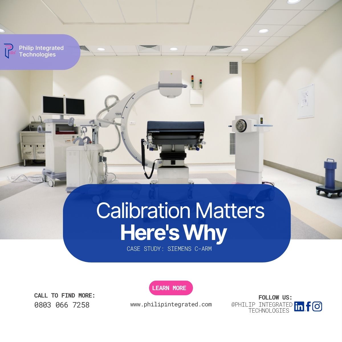 thephiliptech's tweet image. Proper calibration of @SiemensHealth C-Arm is vital for precise imaging, boosting diagnostic accuracy and patient safety. 

At @thephiliptech, we ensure your C-Arm is in top shape for optimal image quality. 

Contact us at 0803 066 7258 to learn more 

#CalibrationMatters