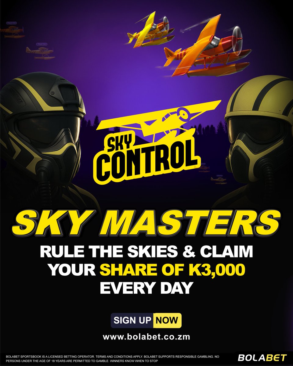 Bolabet_Zambia's tweet image. It’s Sky Masters time!
Join for just K0.10 and compete with your friends for a share of K3,000
Take off to victory Now at gaming.bolabet.co.zm/?category=56
#Bolabet #SkyMasters