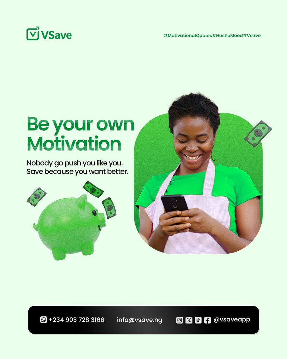 VSave_'s tweet photo. Be your own biggest cheerleader πͺ save for the life you deserve!
#VSaveCommunity #HustleSmart #MotivatedMindset #SavingsMadeEasy https://t.co/A3bnCWA9YC