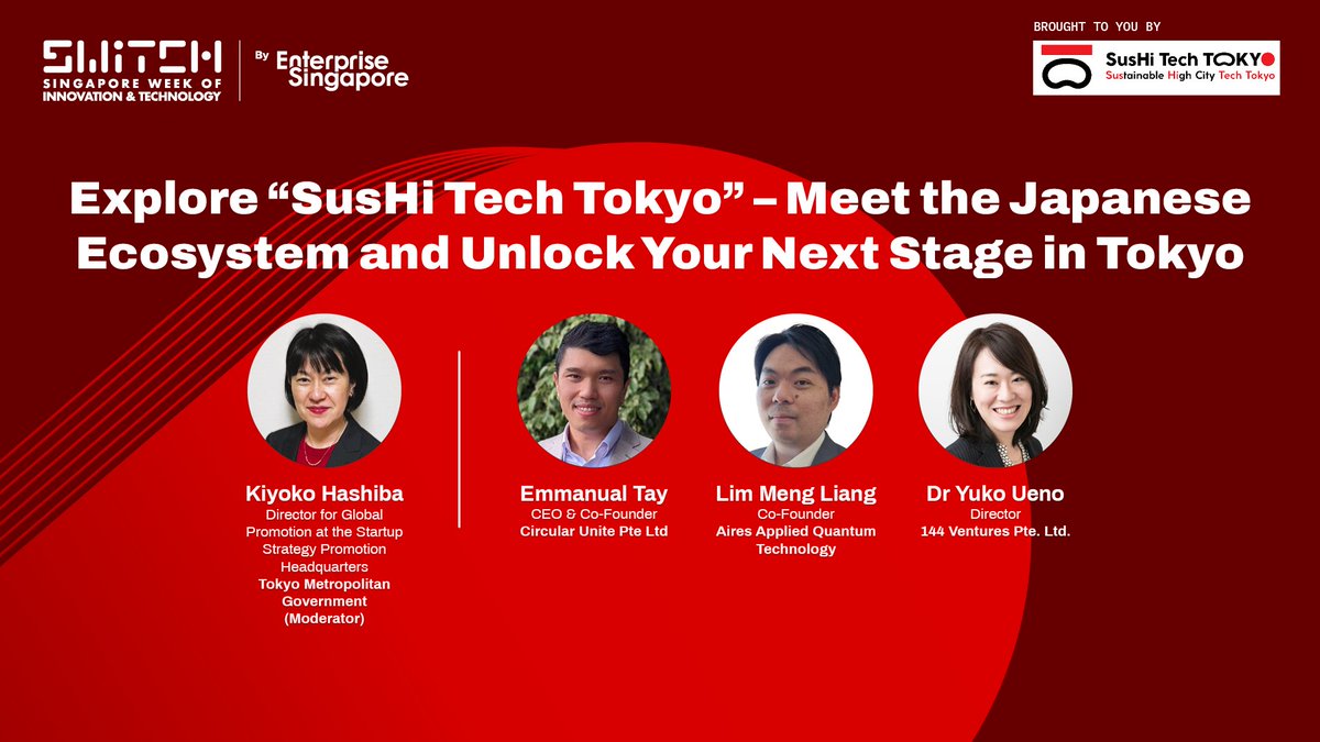 SwitchSingapore's tweet photo. What does it take for startups to succeed in Tokyo’s innovation ecosystem?

Join the SusHi Tech Tokyo session on 31 Oct at SWITCH 2025 to hear from Singaporean startups expanding into Japan and from investors on navigating and scaling in the Tokyo market.

#SWITCH2025 https://t.co/ndhdpnxXps