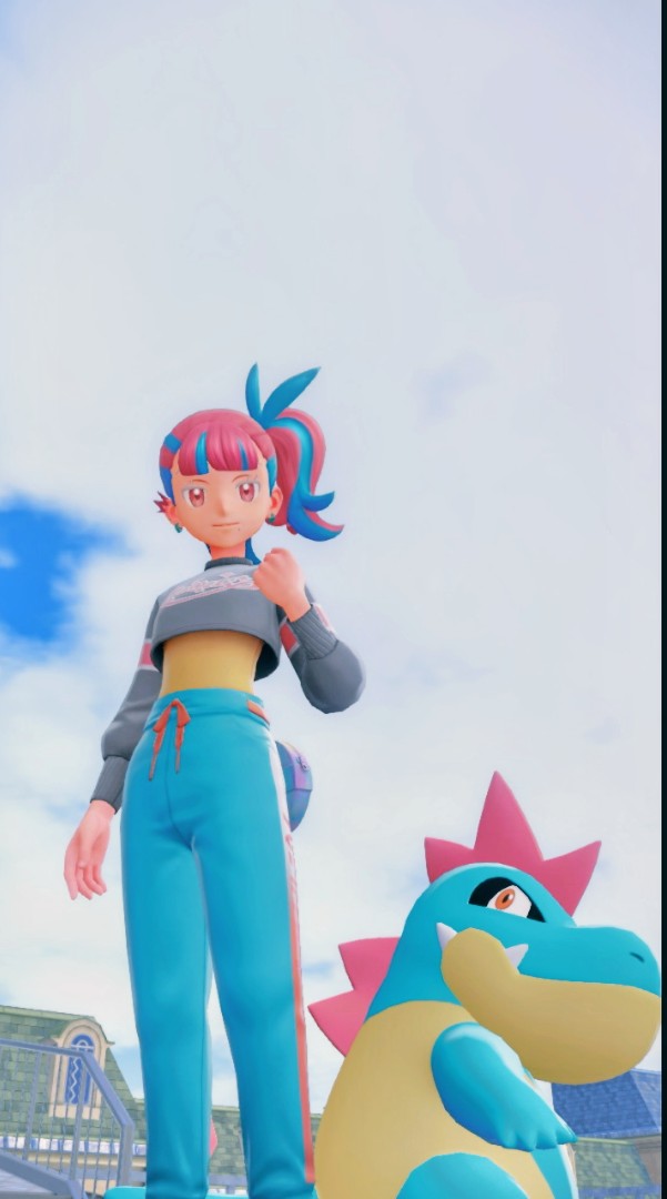 aoihtm's tweet photo. 新作ポケモンー！
ミアレシティの治安は不安だけど、なんとか死なずに生き抜くぞ！
髪色増えて、アリゲイツちゃんとお揃できて嬉しい🥳
 #ポケモンレジェンズZA 
 #PokemonLegendsZA https://t.co/NEO6aClOiS