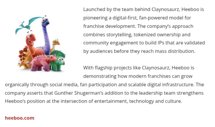 Excerpt from Animation Magazine.
Are you paying attention? We were always going to be the conversation, we just didn't have a head start or bubble budget.

"combines storytelling, TOKENIZED OWNERSHIP and COMMUNITY engagement to build IPs that are validated by audiences before