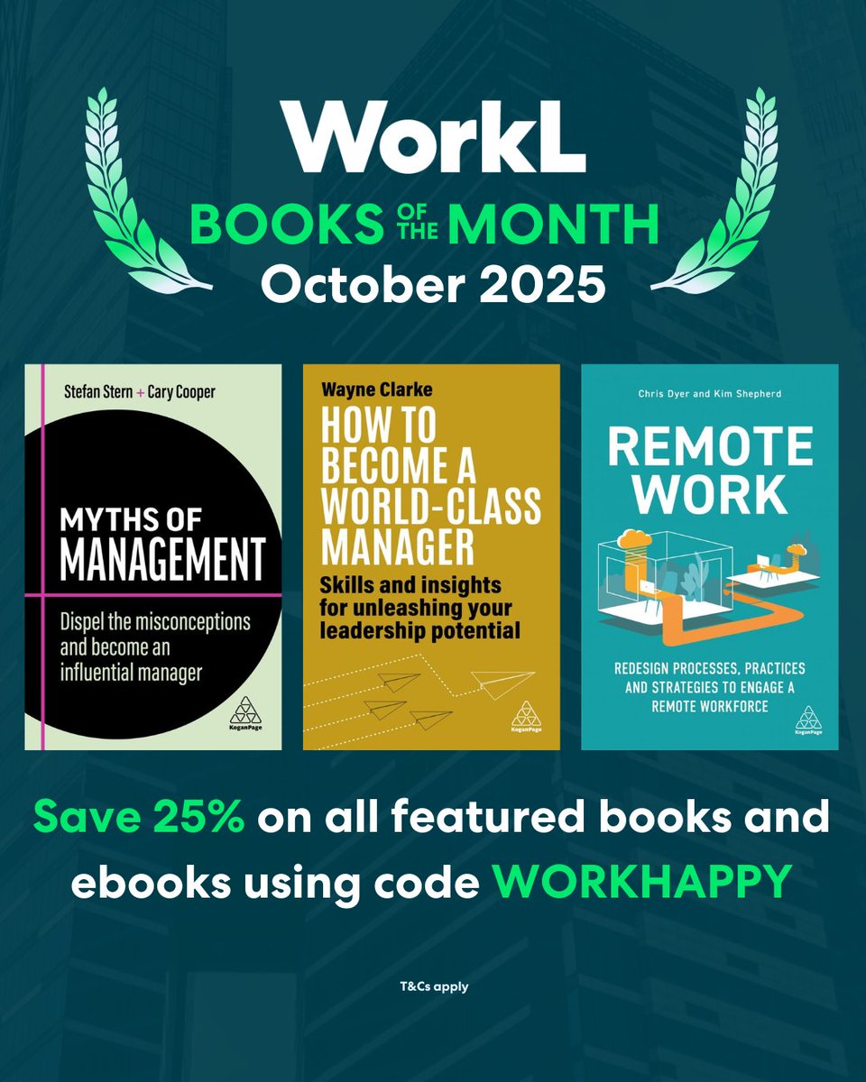 We're happy to announce this month's featured books for you to read on the WorkL Bookstore - the home of business books to help you work happier! 📚🎉

⚫ Myths of Management by Cary Cooper (<a href="/ProfCaryCooper/">Cary Cooper</a>) and Stefan Stern (<a href="/stefanstern/">stefanstern</a>)

🟡 How to Become a World-Class Manager