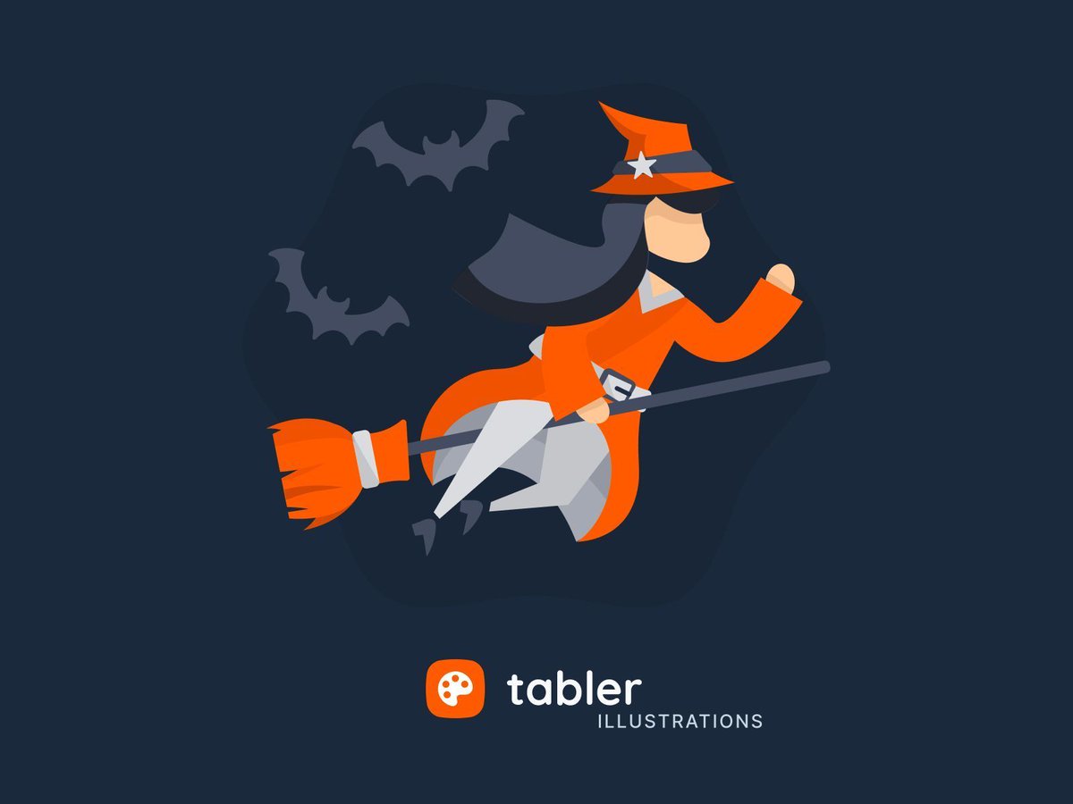 tabler_io's tweet image. Flying through the night on a broomstick adventure! 🧹🦇 Elevate your toolkit with Tabler All Package at $49 (was $69) – all-inclusive premium assets! #HalloweenMagic #CreativeTools

➡️ r.tabler.io/buy-all-hallow…