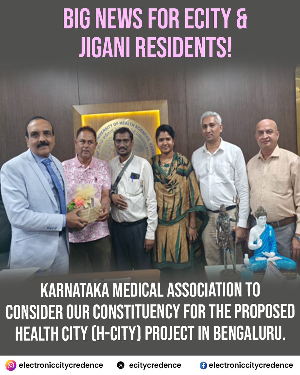ecitycredence's tweet image. 🏥 Big win for #Ecity &amp;amp; #Jigani!
Residents Federation has formally proposed our area for Bengaluru’s upcoming Health City (H-City) Project.
The Karnataka Medical Association Director has responded positively, and the proposal will be discussed with Hon’ble DCM @DKShivakumar.