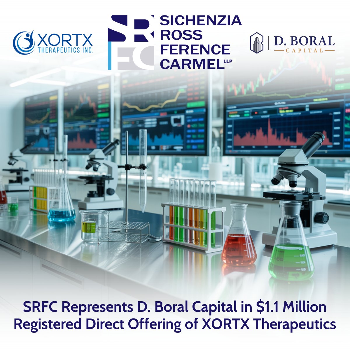 SRFC represented <a href="/dboralcapital/">D. Boral Capital</a> as the sole placement agent for the recently priced $1.1M registered direct offering of <a href="/XORTXinc/">XORTX Therapeutics, Inc.</a> (Nasdaq: $XRTX), a clinical #pharmaceutical company.

The SRFC team was led by <a href="/IPO_lawyer/">Ross Carmel</a>, Thiago Spercel &amp; <a href="/BenjiSklar/">Benjamin Sklar</a>.

🔗 srfc.law/sichenzia-ross…