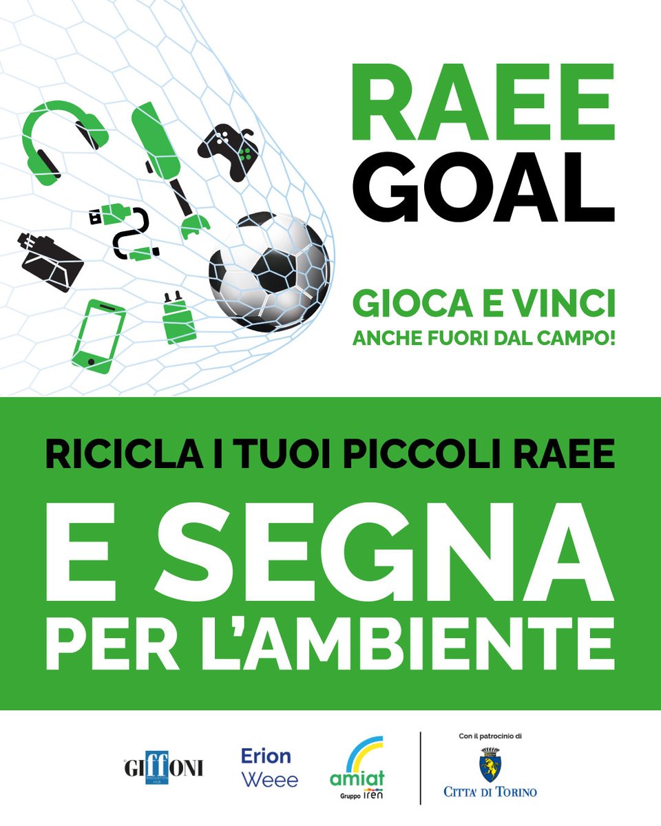 gruppoiren's tweet photo. L’Allianz Stadium di #Torino diventa la casa di RAEEGoal, il progetto di Giffoni Innovation Hub, @ErionSistema e Amiat Gruppo Iren per sensibilizzare tifosi e cittadini sul corretto conferimento dei RAEE.

Scopri di più su https://t.co/6CseK5QTsd https://t.co/s5qjPOp8RD