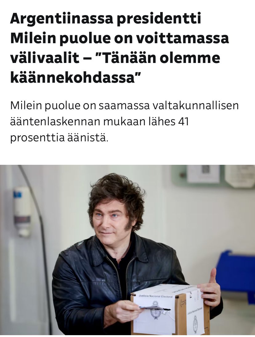 Argentiinassa karsittiin kerralla 31% julkisen sektorin turhaa, toissijaista ja taloudelle haitallista menoa.

Nyt talous kasvaa ripeästi, köyhyys vähenee ja raju inflaatio on saatu kuriin.

Meillä talous ei ole kasvanut 18 vuoteen. Tarvitsemme samanlaisen operaation täälläkin.