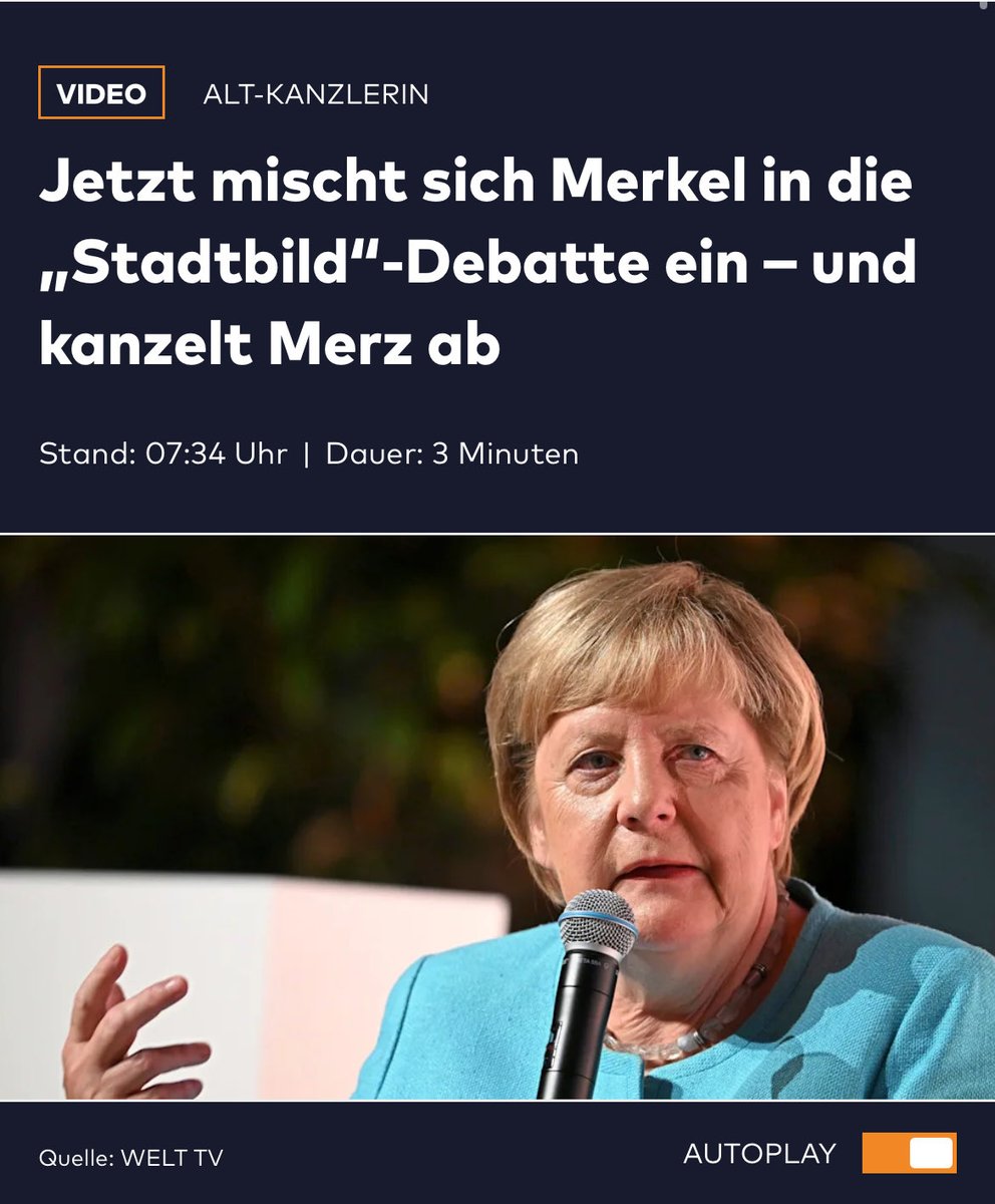 WARUM mischt sich diese Person eigentlich immer noch ein?

Hat sie diesem Land nicht schon genug Schaden zugefügt:

▪️Grenzöffnung
▪️Migrationspolitik
▪️No-Go-Areas
▪️Atomausstieg
▪️COVID-Regime
▪️Sicherheitsdebakel
▪️Eurokrise
▪️Reformstau
▪️Energieabhängigkeit