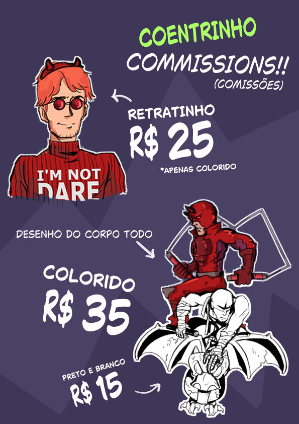 CoentrinhoDraws's tweet photo. Feliz em anunciar uma tabelinha simples para commissions :) 

lembrando que o metodo pagamento podemos discutir melhor via DM tá? (adianto que não aceito em balinhas 7 belo) https://t.co/ewUmSoPoDo