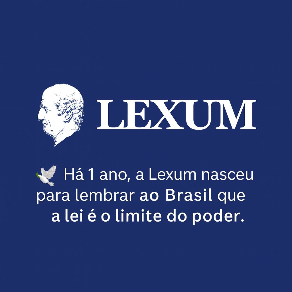 🎉 Há 1 ano, nasceu a Lexum.

Uma associação criada por juristas ⚖️ e cidadãos 🇧🇷 que acreditam que a lei deve voltar a ser lei — clara, objetiva e fiel à Constituição 📜.

De lá para cá, formamos uma rede nacional comprometida com três princípios fundamentais:

🔹 1. O Estado
