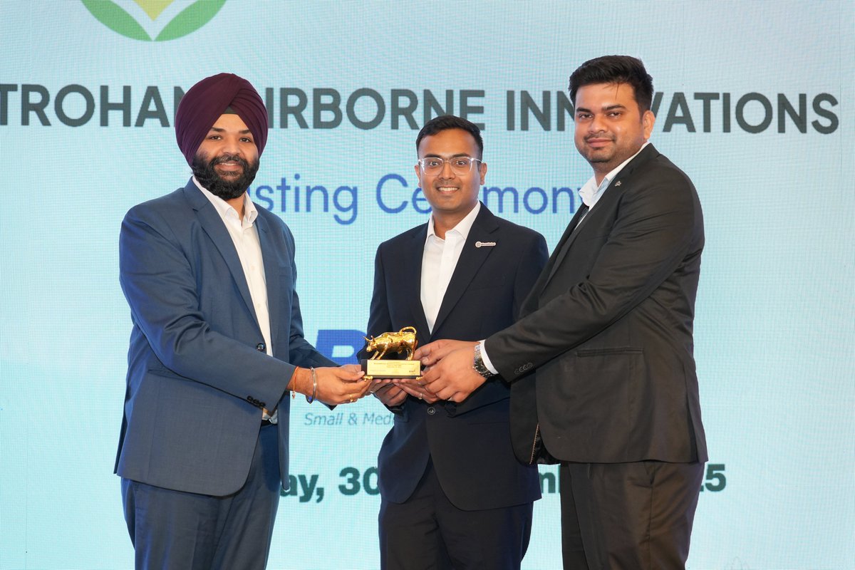 SmarthorizonMb's tweet image. 🌟 Milestone Unlocked! 🌟
Proud to see BharatRohan Airborne Innovations Ltd. officially listed on the Bombay Stock Exchange (BSE) 🎉
A huge congratulations to the entire team for redefining the future of #AgriTech and #DroneFarming! 🌾💫