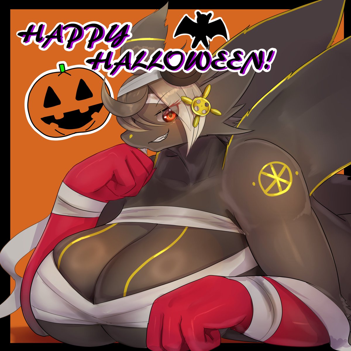 今年のハロウィンイラストはデゴマル直方ネキじゃよ
#擬獣化蒸気
#Steam_Locomorph