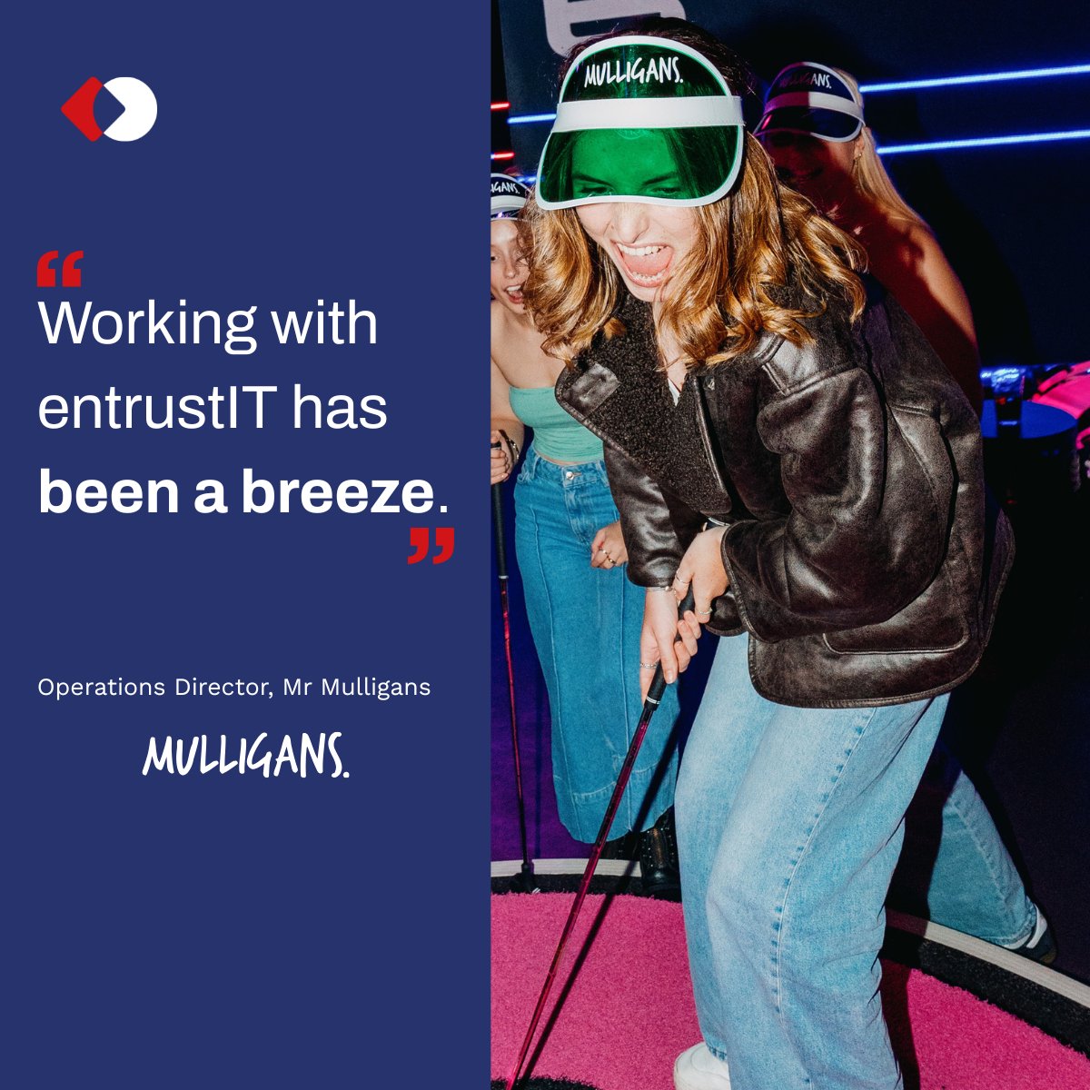 EntrustIT's tweet image. ⛳️ Adventure golf — up 25% since Covid.
With 14 sites nationwide, Mulligans is leading the charge.
Amid a cost-of-living squeeze, great tech = great experience.
That’s why Mulligans chose entrustIT as their trusted partner.

Read the case study at hubs.ly/Q03NTw7F0