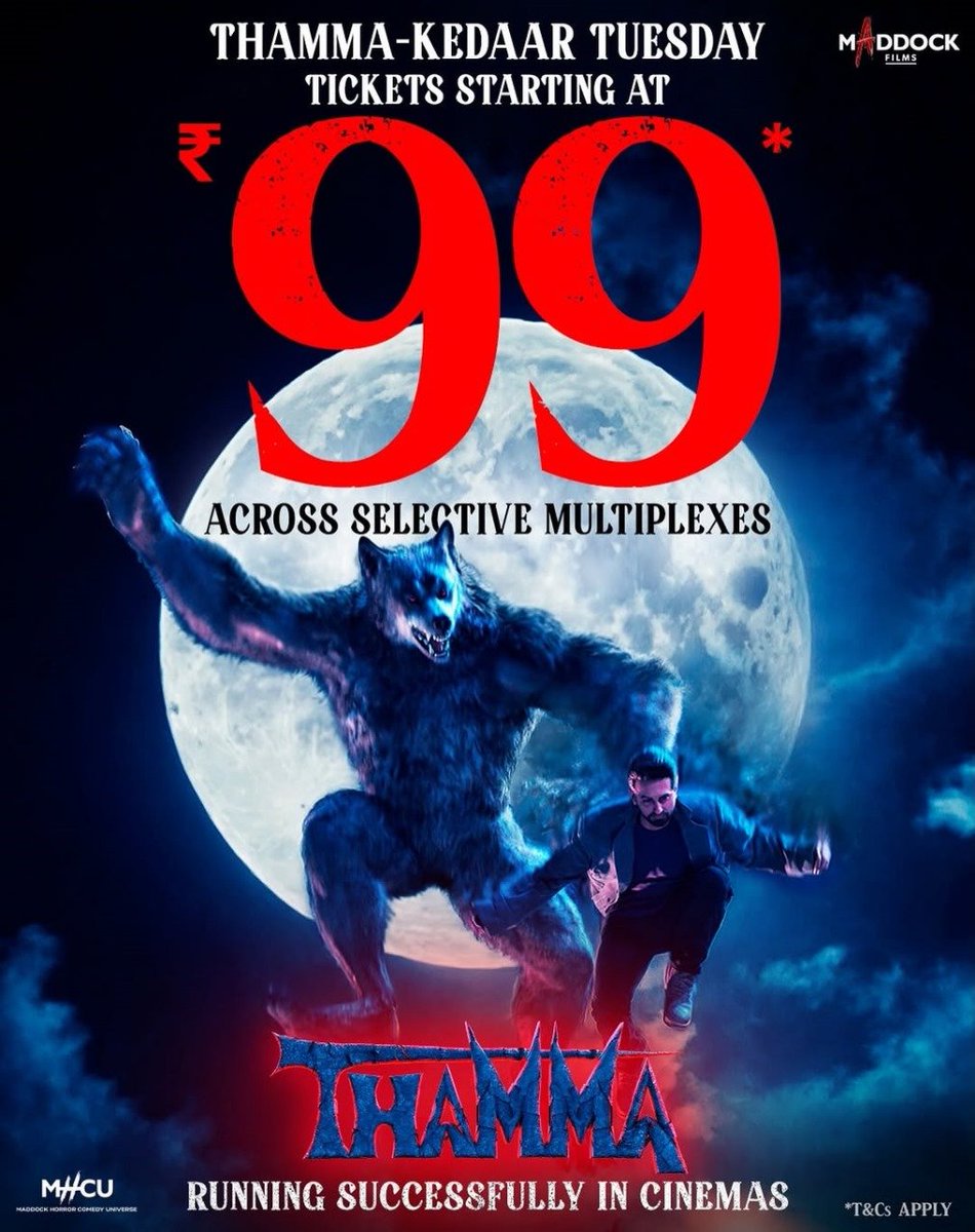 Aaj toh #Thamma hi dekhni hai! Tickets ₹99 only 💥