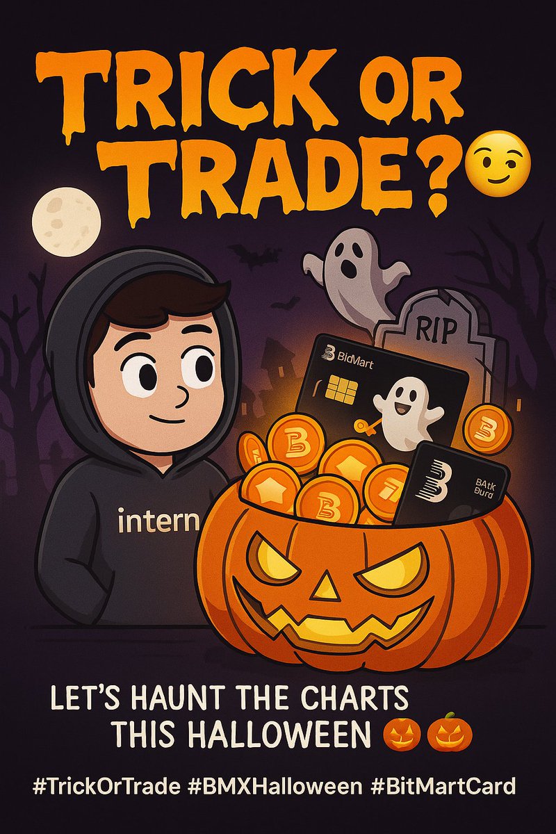 BitMart_Intern's tweet image. 👻 intern checked the charts... and they’re haunted 🎃
Let’s make this Halloween a little more profitable 💰
#TrickOrTrade #BMXHalloween #BitMartCard
