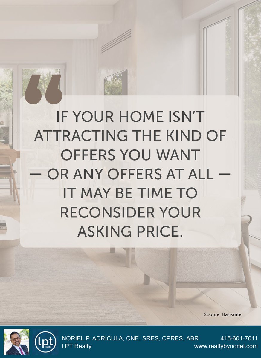 If your home isn’t selling, price may be the issue. 
Overpriced homes turn off buyers—but the good news is, most sellers only need about a 4% price tweak to get results.
Small changes can make a big difference.
Ask your agent what’s working in your area.