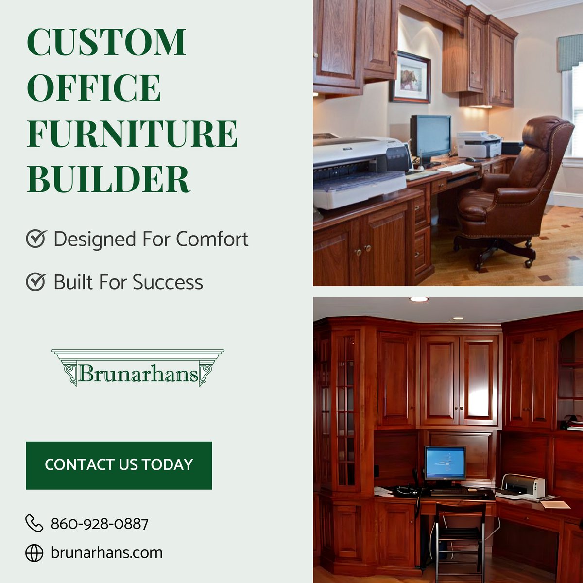 BrunarhansInc's tweet image. Transform your home office into a space that inspires focus &amp;amp; creativity.
Custom-built desks, shelving &amp;amp; storage made just for you!

📞 860-928-0887 | 🌐 brunarhans.com
#CustomHomeOffice #HomeWorkspace #DesignInspiration