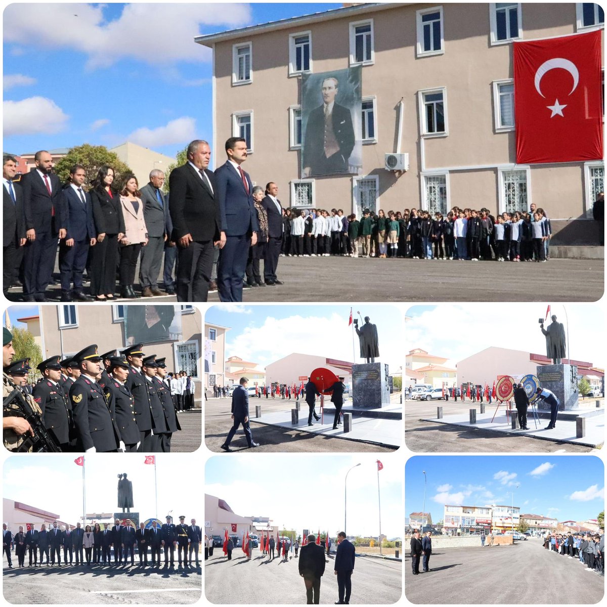 29 Ekim Cumhuriyet Bayramı’nın 102. yıldönümü kapsamında Kaymakamımız Sn. Onur Titiz ve Karayazı Belediye Başkan V.Turan Taşdemir Hükümet Konağı Atatürk Anıtı’na çelenk sundu.
Törene kamu kurum ve kuruluşlarının yöneticileri ve STK temsilcileri, vatandaşlar ve öğrenciler katıldı.