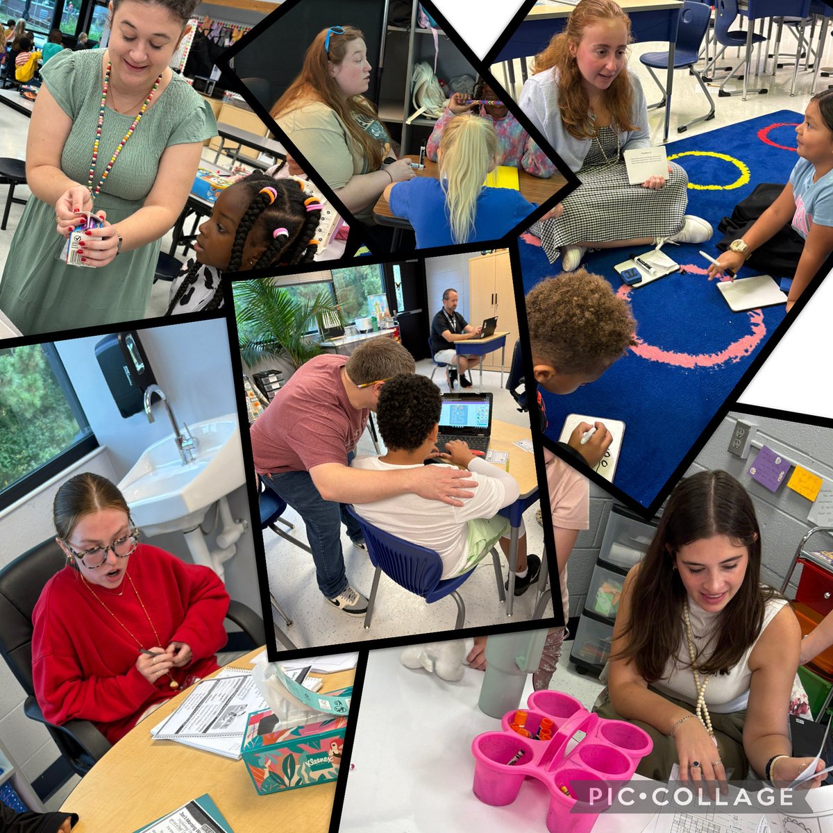 A student teacher isn’t only learning to teach - they’re learning to inspire. We are so grateful to partner with <a href="/nccueagle/">Arnyce Williams</a> <a href="/elonuniversity/">Elon University</a> and @uncg to support six amazing future teachers to build their expertise with our ECGE Eagles this year! <a href="/ECGlobalElem/">Efland-Cheeks Global Elementary School</a>