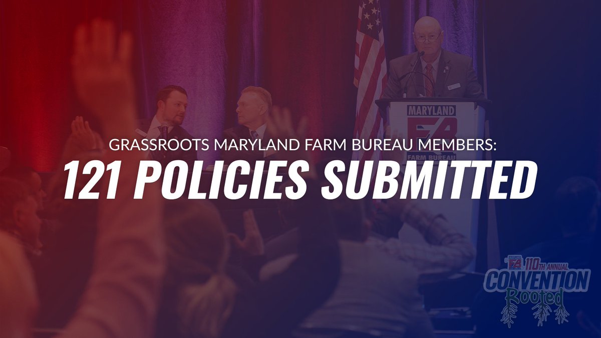 Our members are making their voices heard! They've submitted 121 pieces of state policy to discuss, amend, and debate to help us fight on behalf of ag.

Credentialed MDFB members will discuss these policies at our convention, listen in by registering: bit.ly/42UBS8k