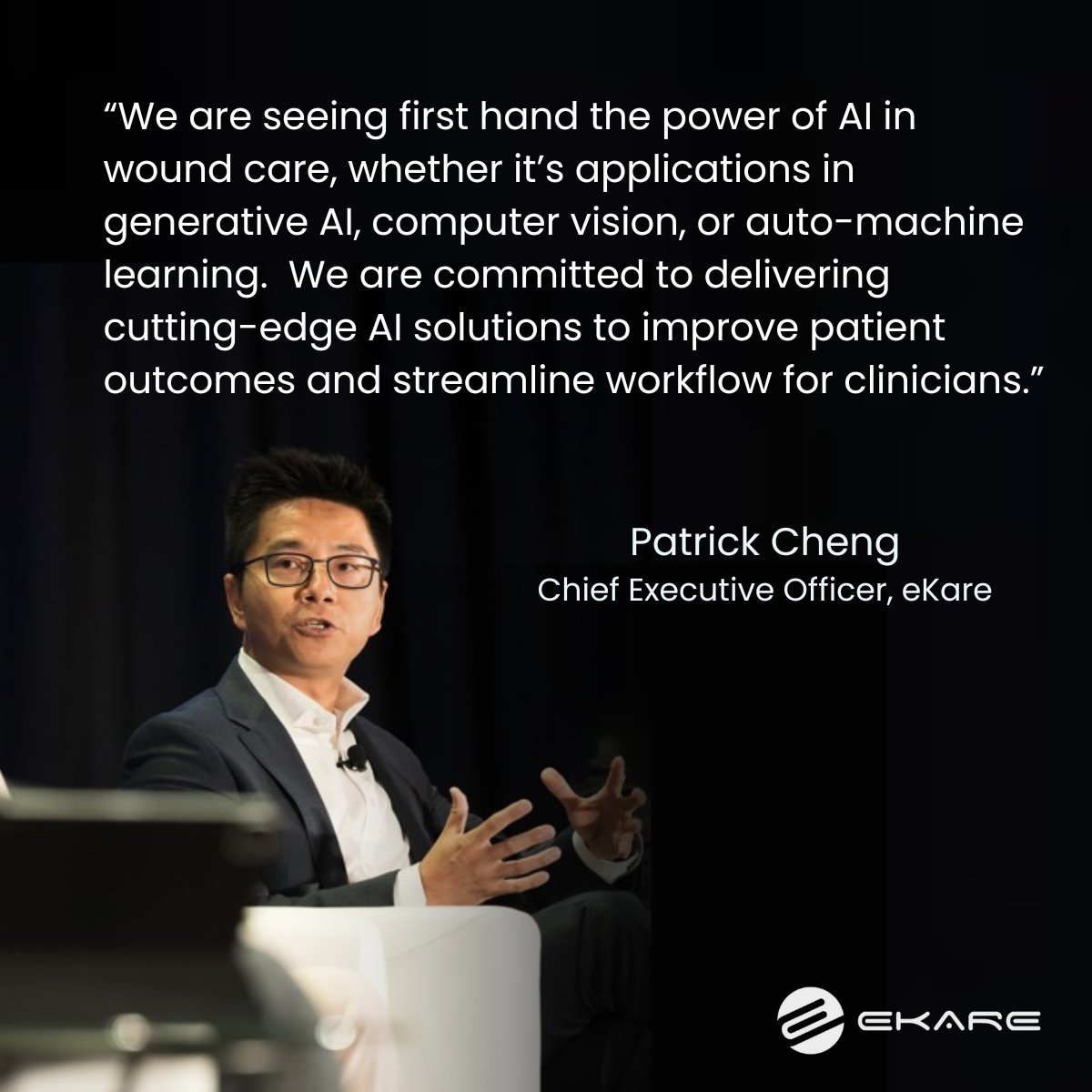 eKare_ai's tweet photo. AI is transforming the future of wound care, and we’re proud to be leading that innovation. Learn more at https://t.co/k68qD2eQ4p

#AIinHealthcare #WoundCare #DigitalHealth #HealBot #Innovation #eKare #ClinicalAI https://t.co/gwEXpNsD7o