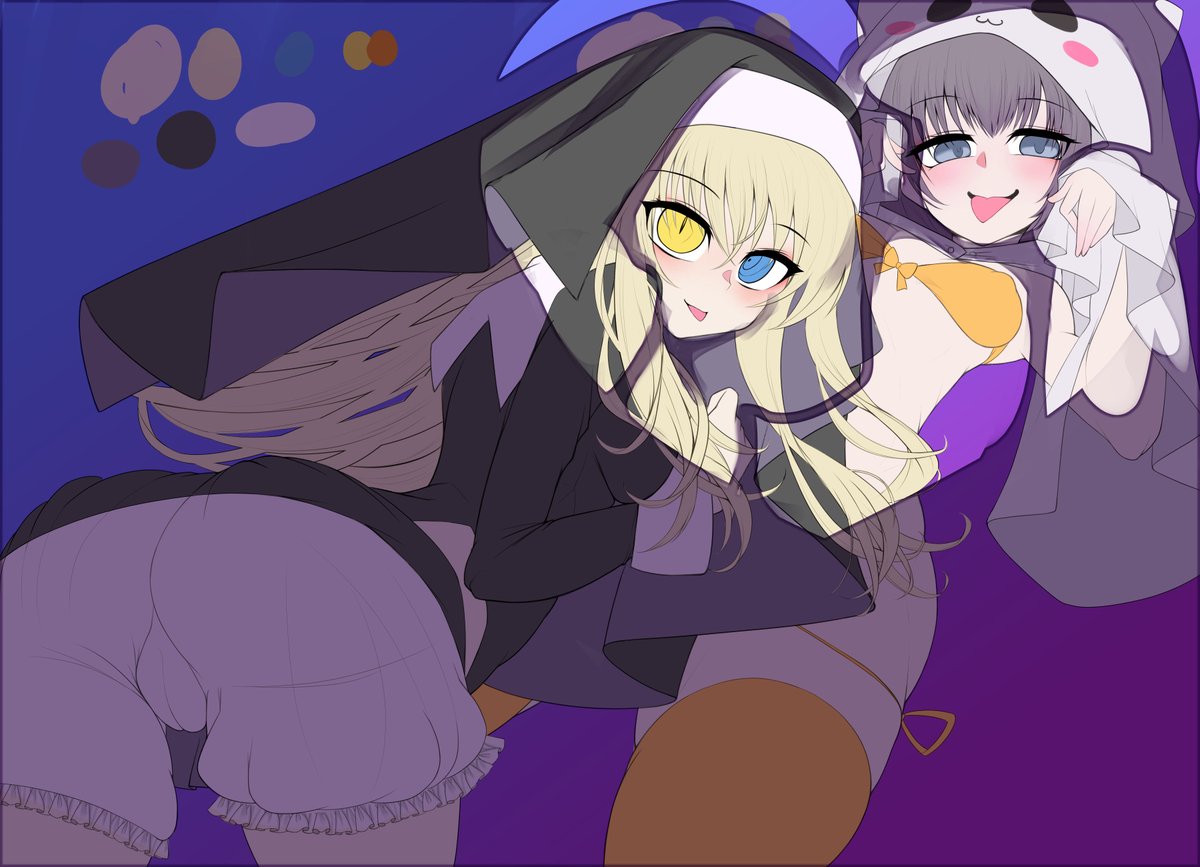 あらかた清書…背景描く気力ねぇでガンス…そもそもメアリ&リリィっぽさを出せてねぇ気ガンス… 