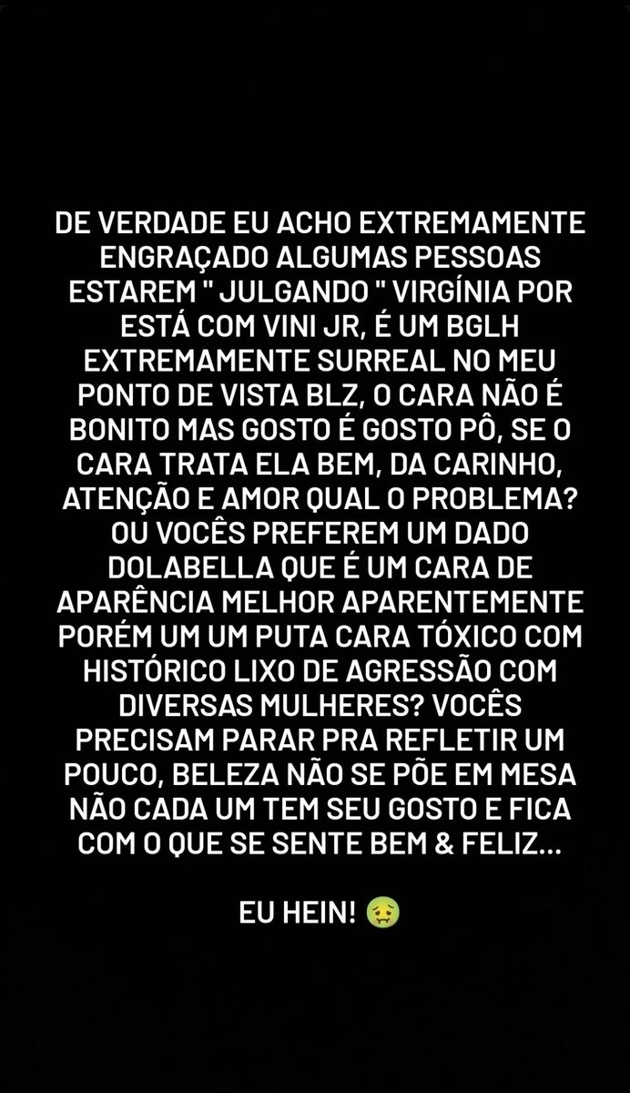 Minha humilde opinião sobre Virgínia &amp; Vinícius Jr. 🤷🏽‍♂️