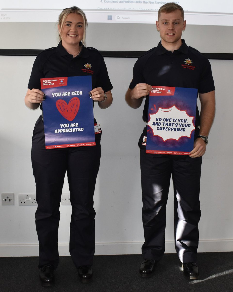 NlandFRS's tweet image. This #InternationalControlRoomWeek is all about celebrating and appreciating our incredible Fire Control team, and it’s the perfect time to welcome our two new starters to the Control Room here at Northumberland Fire and Rescue Service! 💛