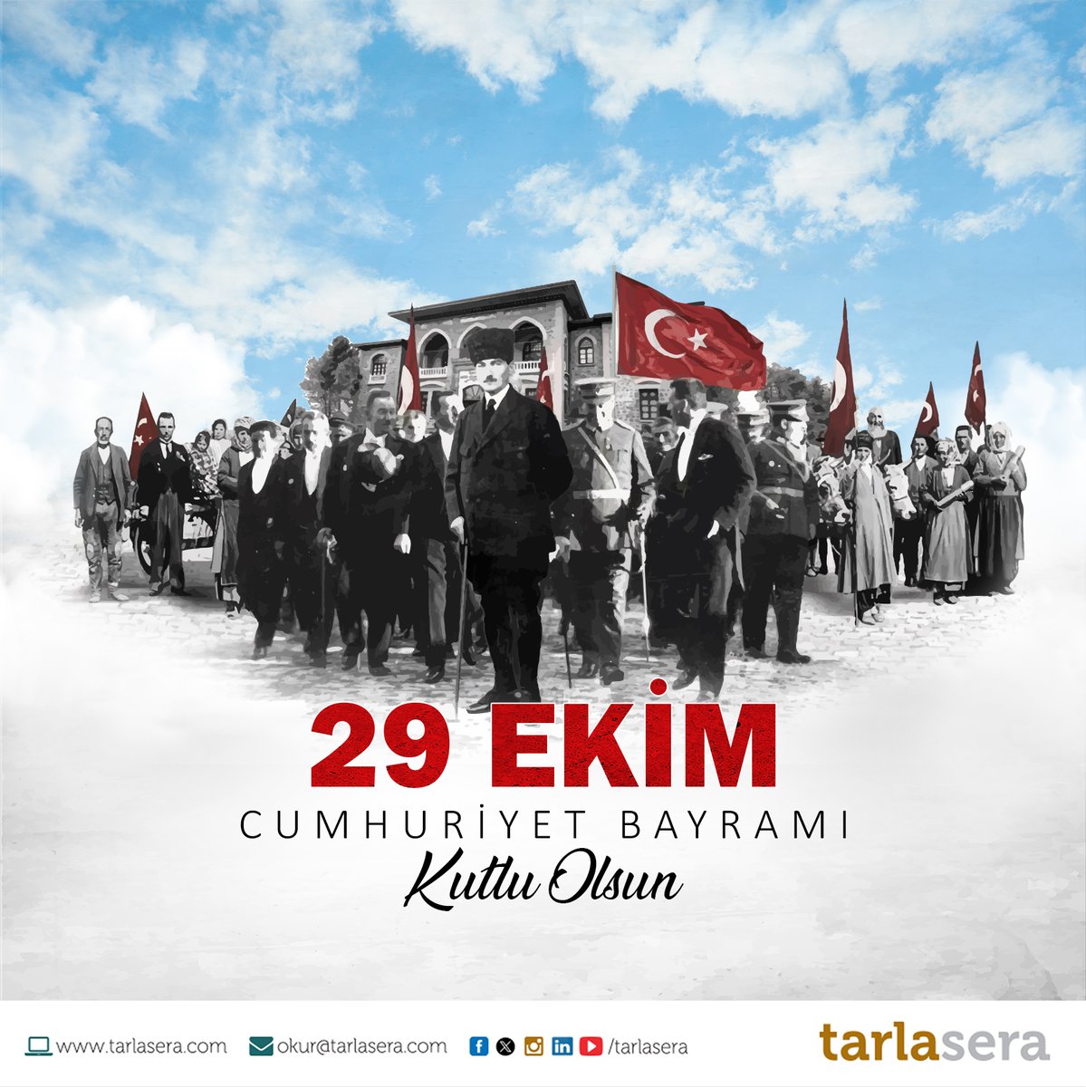 Toprakla buluşan her tohum tanesinin filizlendiği gibi 102 yıl önce filizlenen Cumhuriyet, bugün sarsılmaz ve yıkılmaz bir çınara dönüştü. Türkiye halkına verilmiş bu büyük hediyenin mimarı olan Mustafa Kemal Atatürk'e minnet duyuyoruz. Yaşasın Cumhuriyet!

#CumhuriyetBayramı