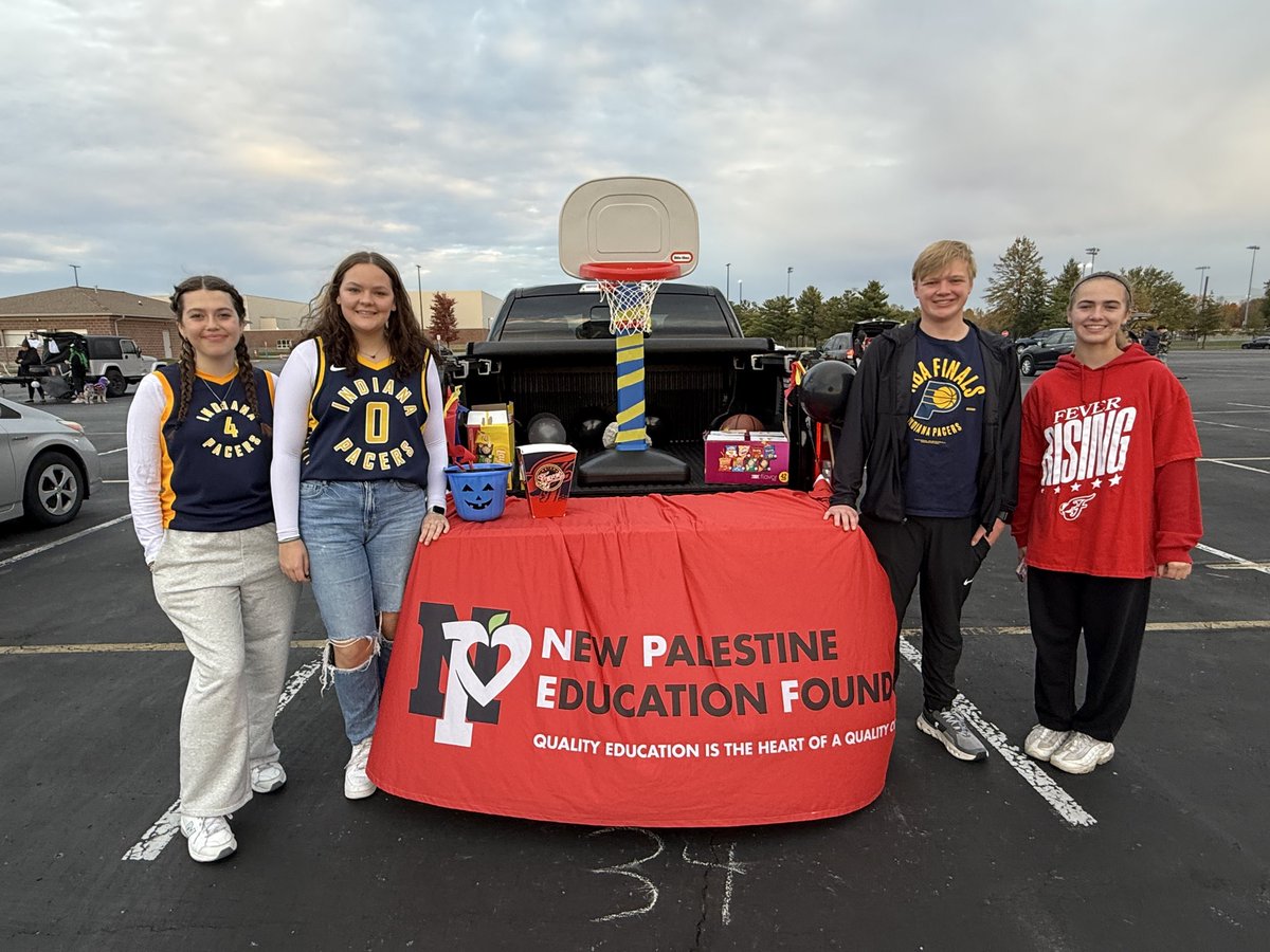 October has been busy! Our 1st Trivia Night was a success, Amy Grote won the $25 Amazon gift card for wearing her NPEF shirt &amp; tagging us on social media, &amp; our student board represented NPEF at trunk or treat! What a great way to wrap up a spooktacular month! 🎃 <a href="/NewPalCS/">New Palestine Community Schools</a>