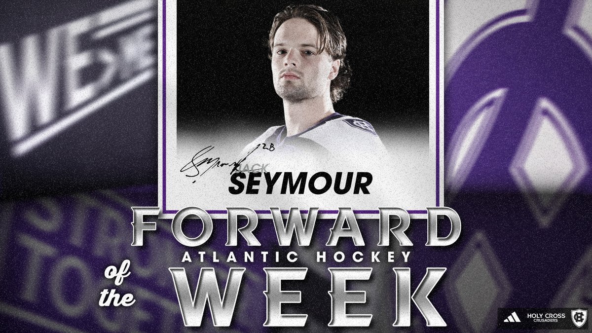 Jack Seymour is your <a href="/Atlantic_Hockey/">Atlantic Hockey America</a> Forward of the Week!

The captain recorded at least a point in each of our three games last week, finishing with four points on two goals and two assists!

📰 tinyurl.com/43s8wb44

#GoCrossGo